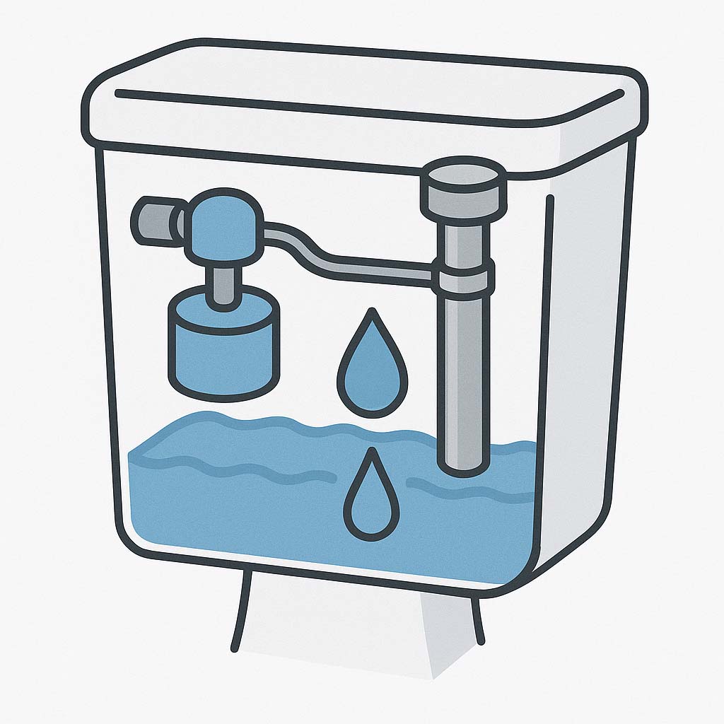 タンク内部の水が止まらない